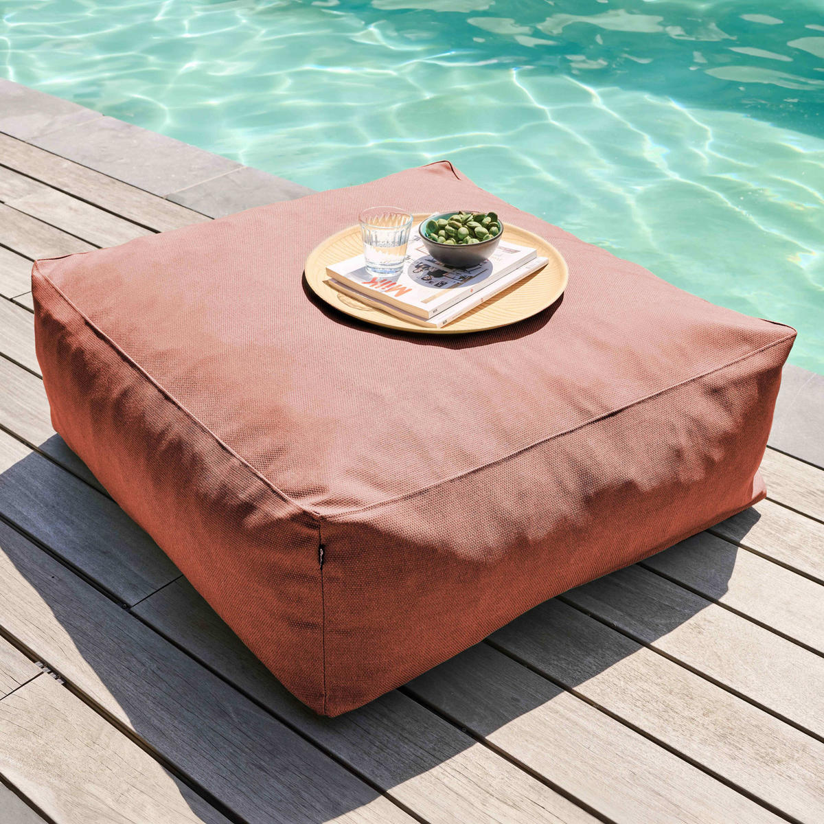 OUTDOOR-SITZSACK, Terrakotta - Braun, Textil (85/30/85cm) - Oviala