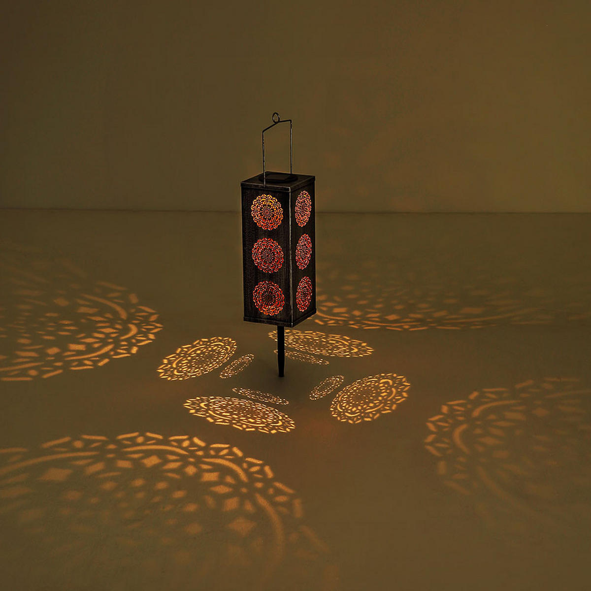 LED AUSSENLEUCHTE Solarleuchte Grün Rost - Grün, Metall (10.2/10.2/26cm) - Globo Lighting