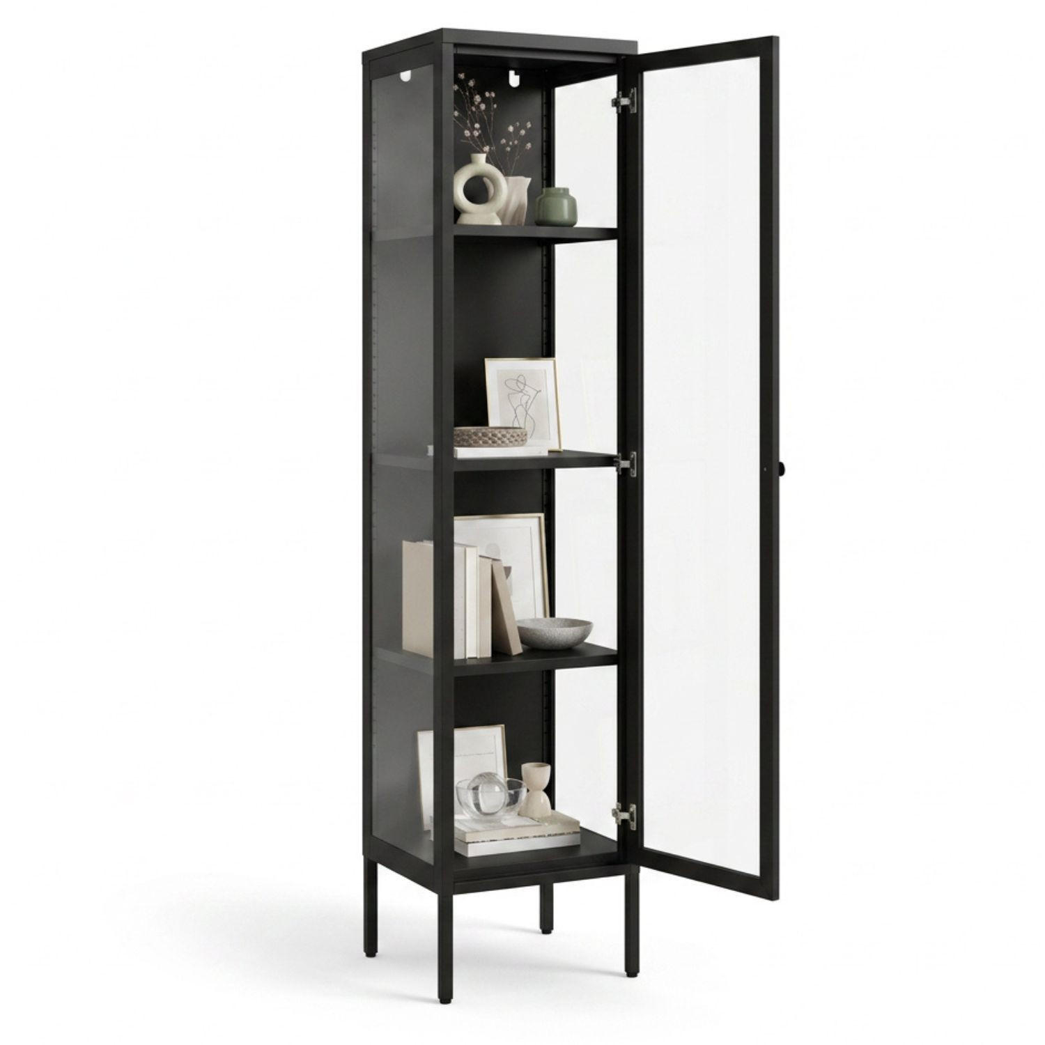 Mein-Regal Schmale Schwarz 40x170x40 cm