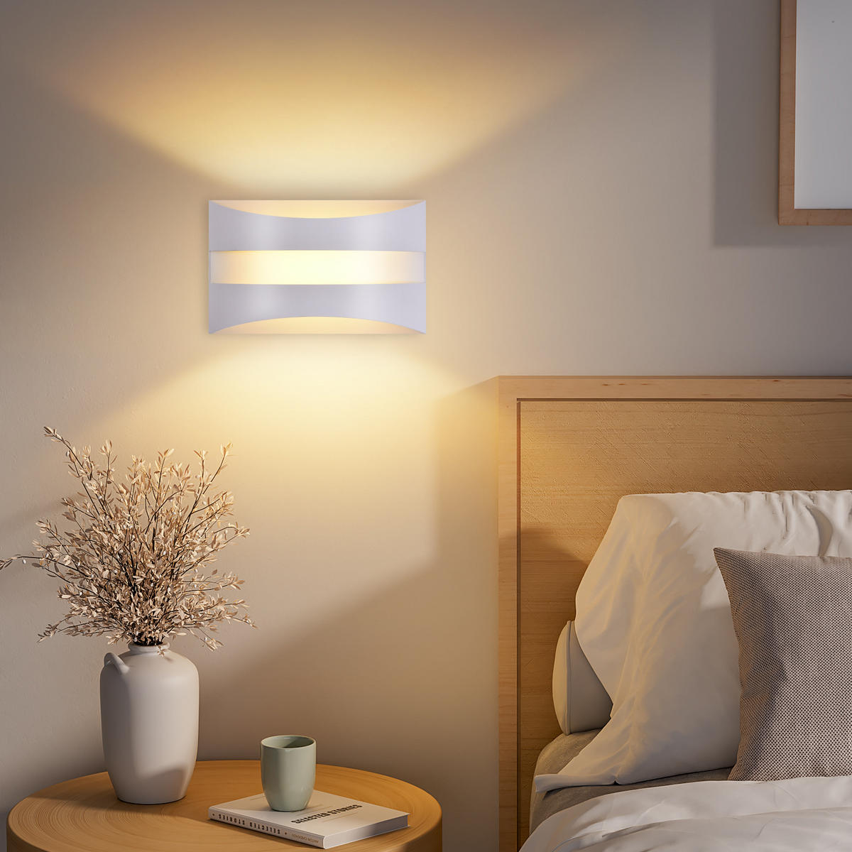 LED-WANDLEUCHTE Twinkling 21/13/8 cm - Weiß, Metall (13/8/21cm) - ZMH