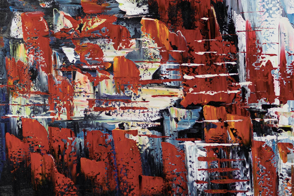 XXL ÖLGEMÄLDE Rot 200/100 cm - Rot/Weiß, Holz/Textil (200/100cm) - KUNSTLOFT