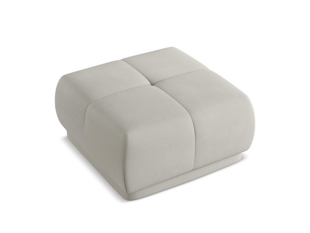 POUF Chenille Stoff Beige - Beige/Schwarz, Kunststoff/Textil (60/35/60cm) - Makamii