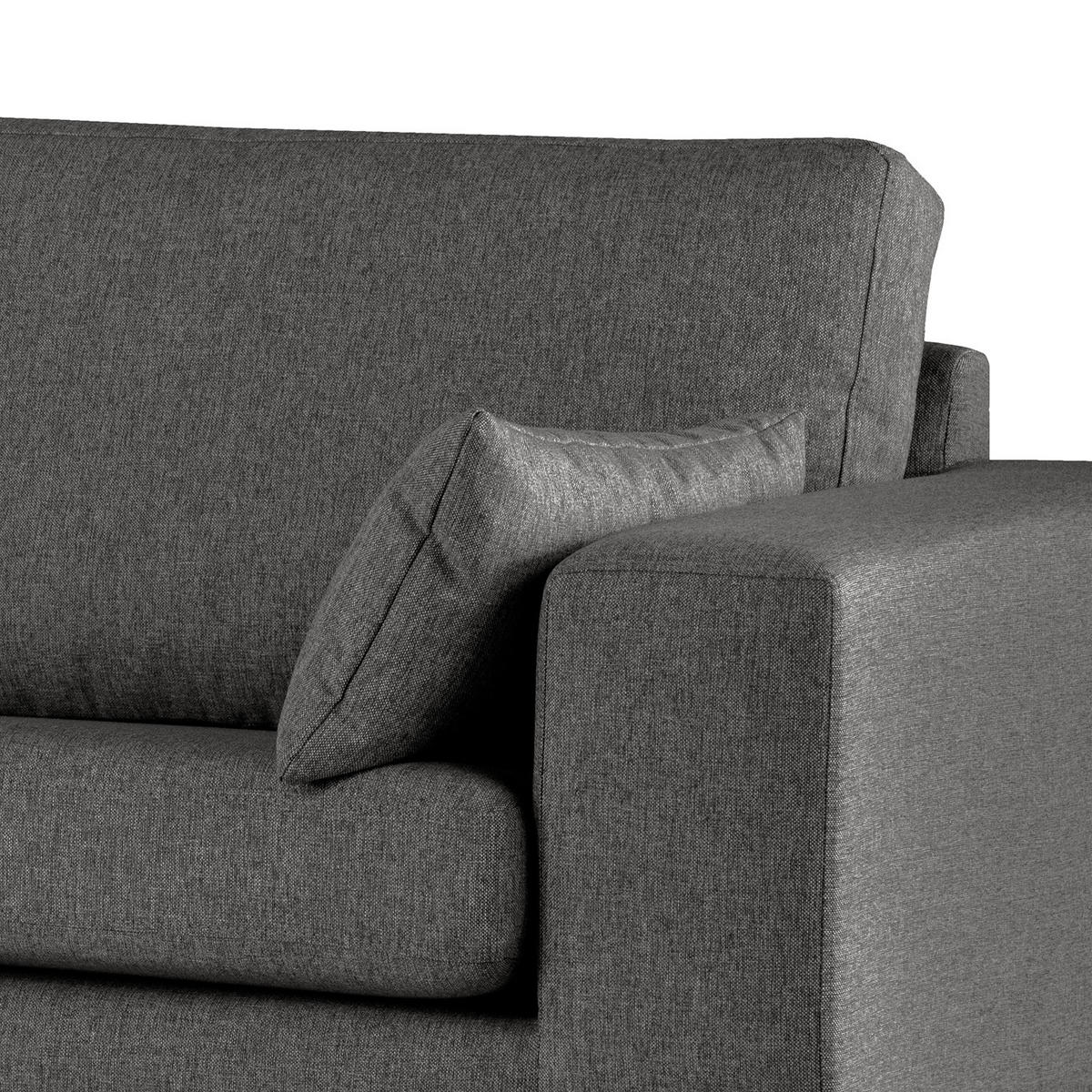 2-SITZER SOFA - Dunkelgrau/Buchefarben, Buchenholz/Textil (197/81/88cm) - home24
