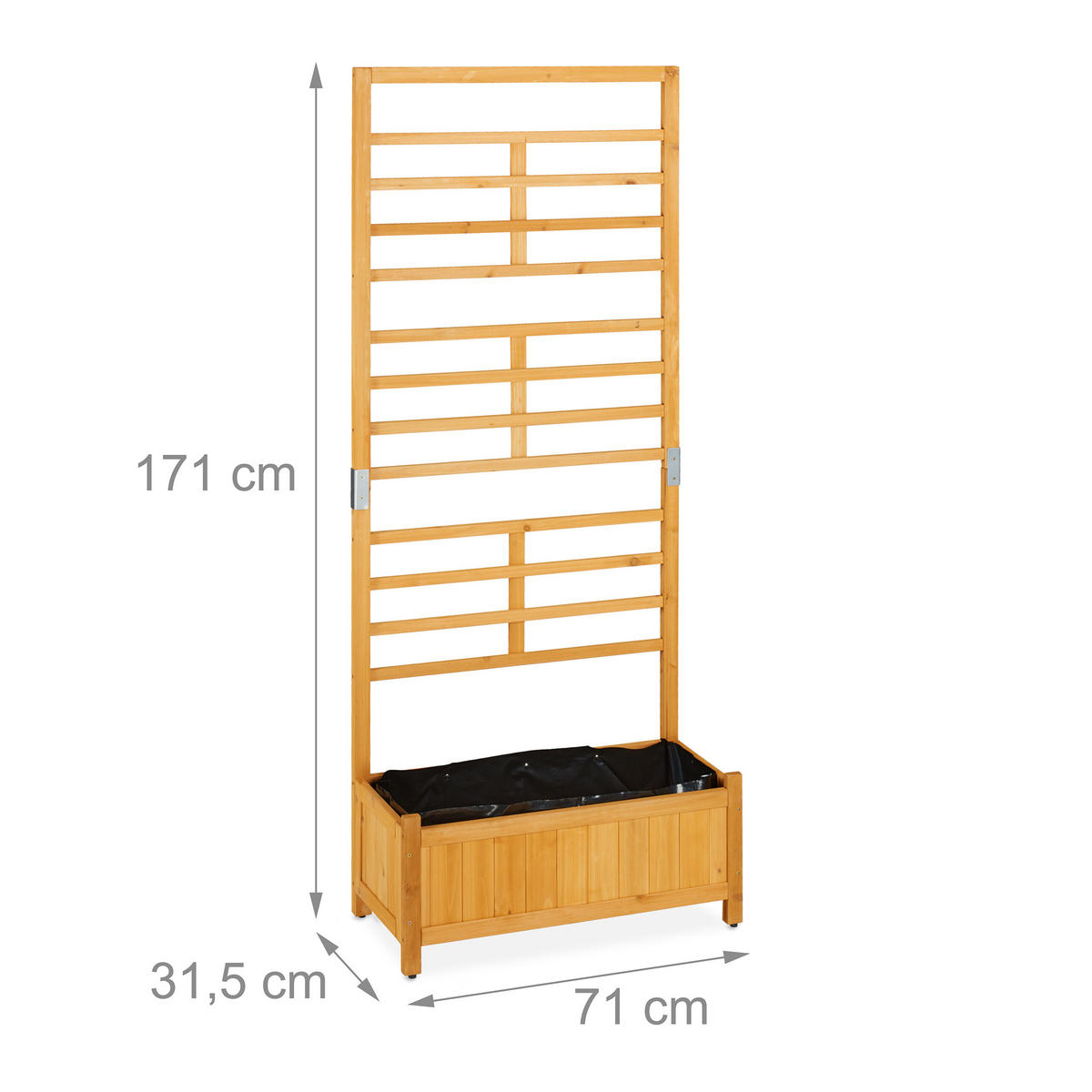 RANKGITTER - Hellbraun, Holz/Kunststoff (71/171/31.5cm) - Relaxdays