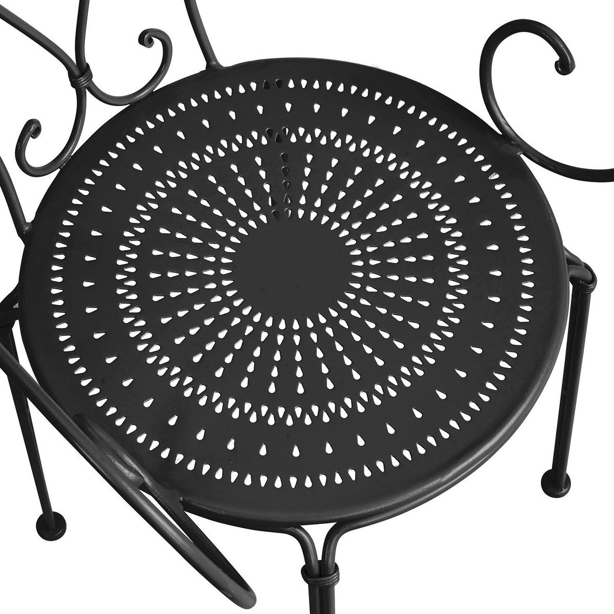 GARTENMÖBEL-SET (3-teilig) Century - Schwarz, Metall - BUTLERS