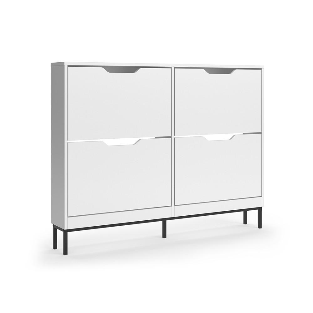 SKOTIPPARE Luca, Vit, 116x88.5 cm med 2x2 fack som kan fällas upp 88.5/116/17 cm