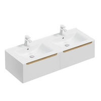 DVOJNI UMIVALNIK 120cm Livia Bela - bela, leseni material (120/30/45cm) - Petits-meubles