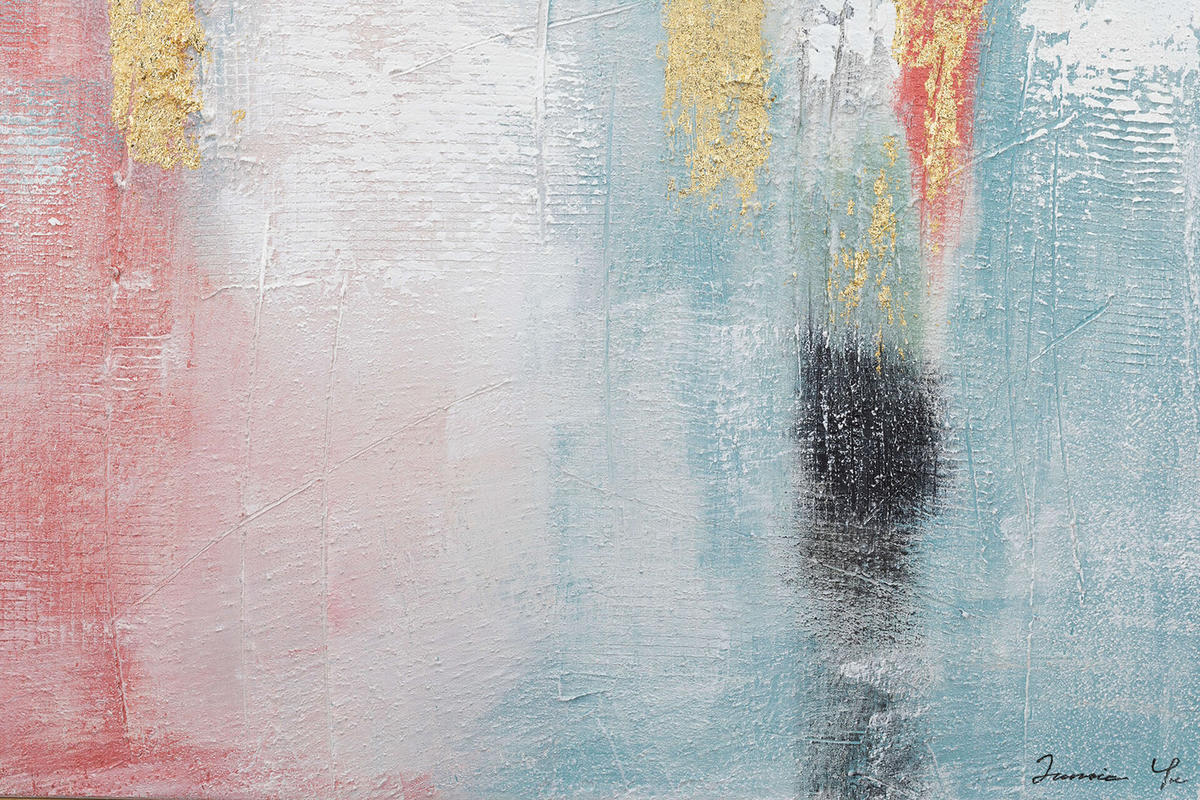 ACRYLBILD HANDGEMALT 80/80 cm - Pink, Holz/Textil (80/80cm) - KUNSTLOFT