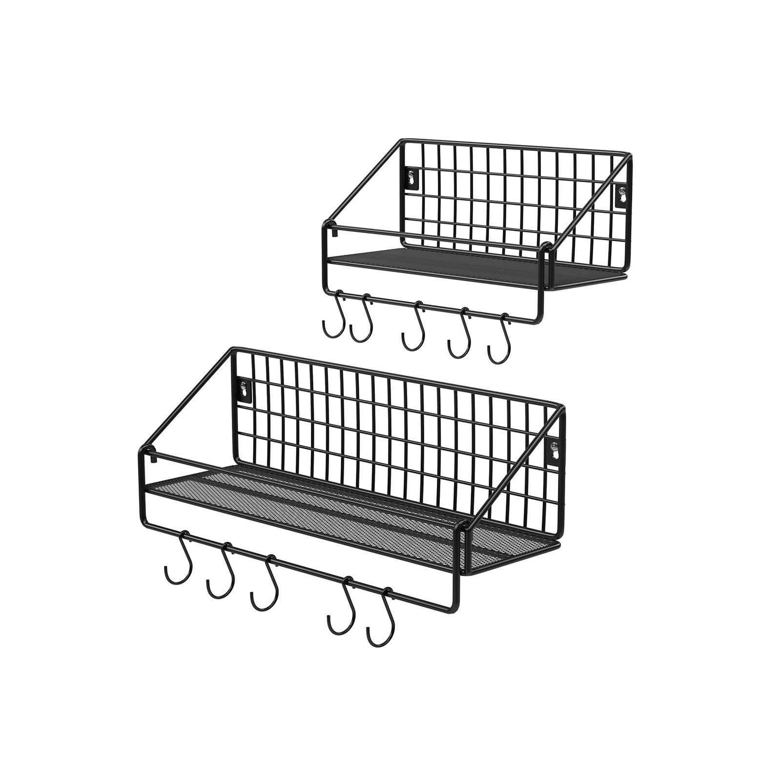 WANDREGAL 2ER-SET - Schwarz, Metall (12/13/30cm) - Hansiro