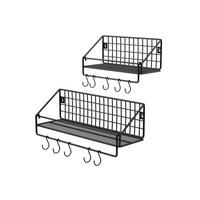 WANDREGAL 2ER-SET - Schwarz, Metall (12/13/30cm) - Hansiro
