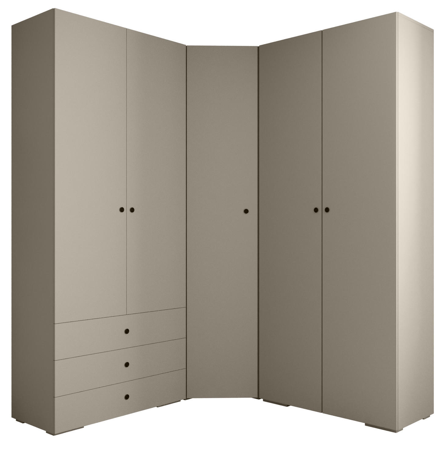 GARDEROBEN-SET 236,7/181,7/47 - Kaschmir/Schwarz, Holz/Kunststoff (181.7/236.7/47cm) - Abiks Möbel