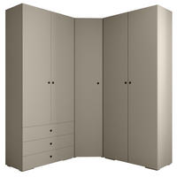 GARDEROBEN-SET 236,7/181,7/47 - Kaschmir/Schwarz, Holz/Kunststoff (181.7/236.7/47cm) - Abiks Möbel