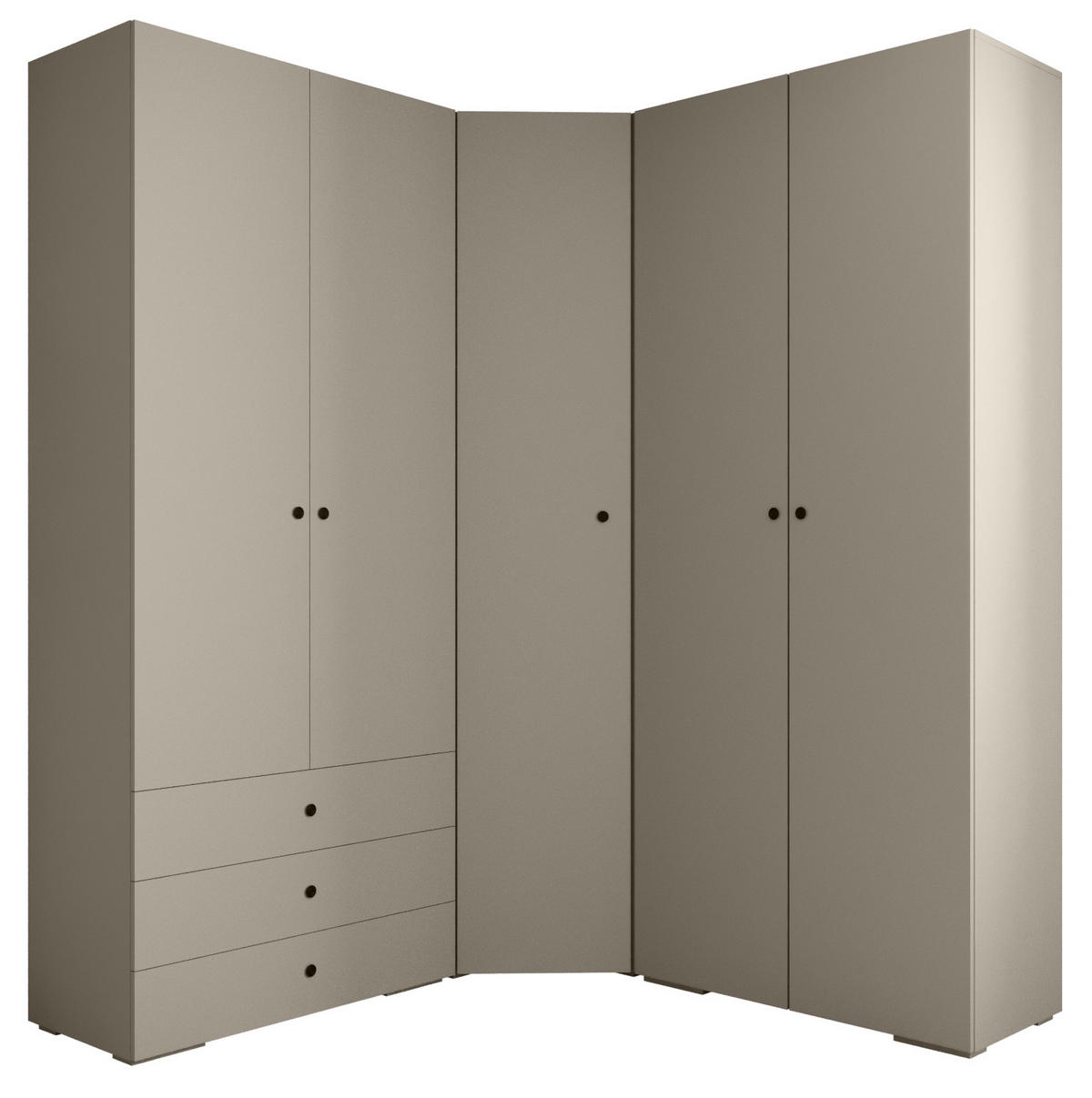 GARDEROBEN-SET 236,7/181,7/47 - Kaschmir/Schwarz, Holz/Kunststoff (181.7/236.7/47cm) - Abiks Möbel