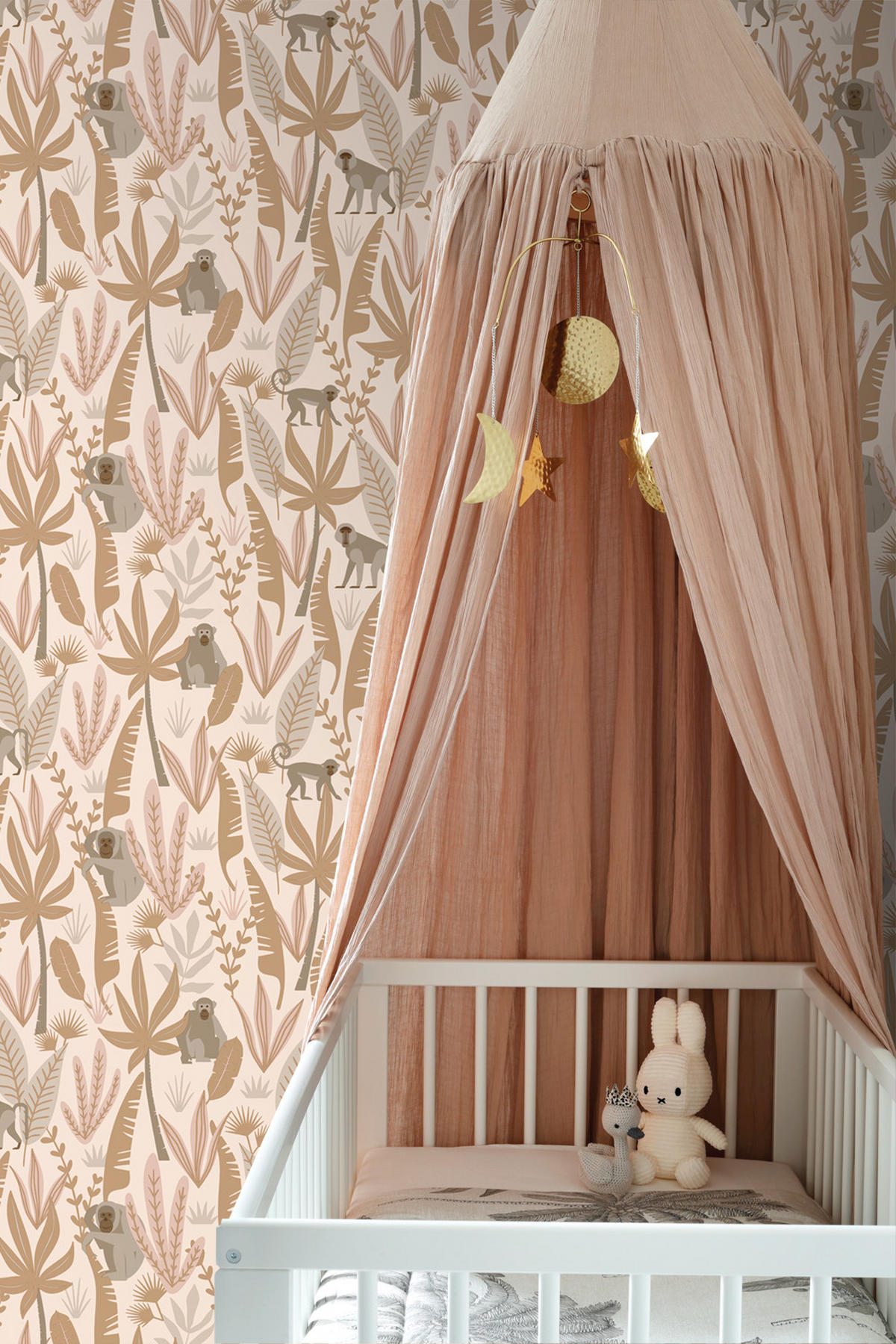 TAPETE Affen 50 x 900 cm - Pink, Papier (50/0.1cm) - ESTAhome