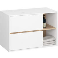 WASCHBECKENUNTERSCHRANK Vami Weiß, Sonoma Eiche - Weiß/Sonoma Eiche, Holzwerkstoff (90/60/45.5cm) - Akord