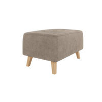 HOCKER Mario Dunkelbeige Microfaser - Beige/Naturfarben, Buchenholz/Textil (95/51/63cm) - S-Style Möbel