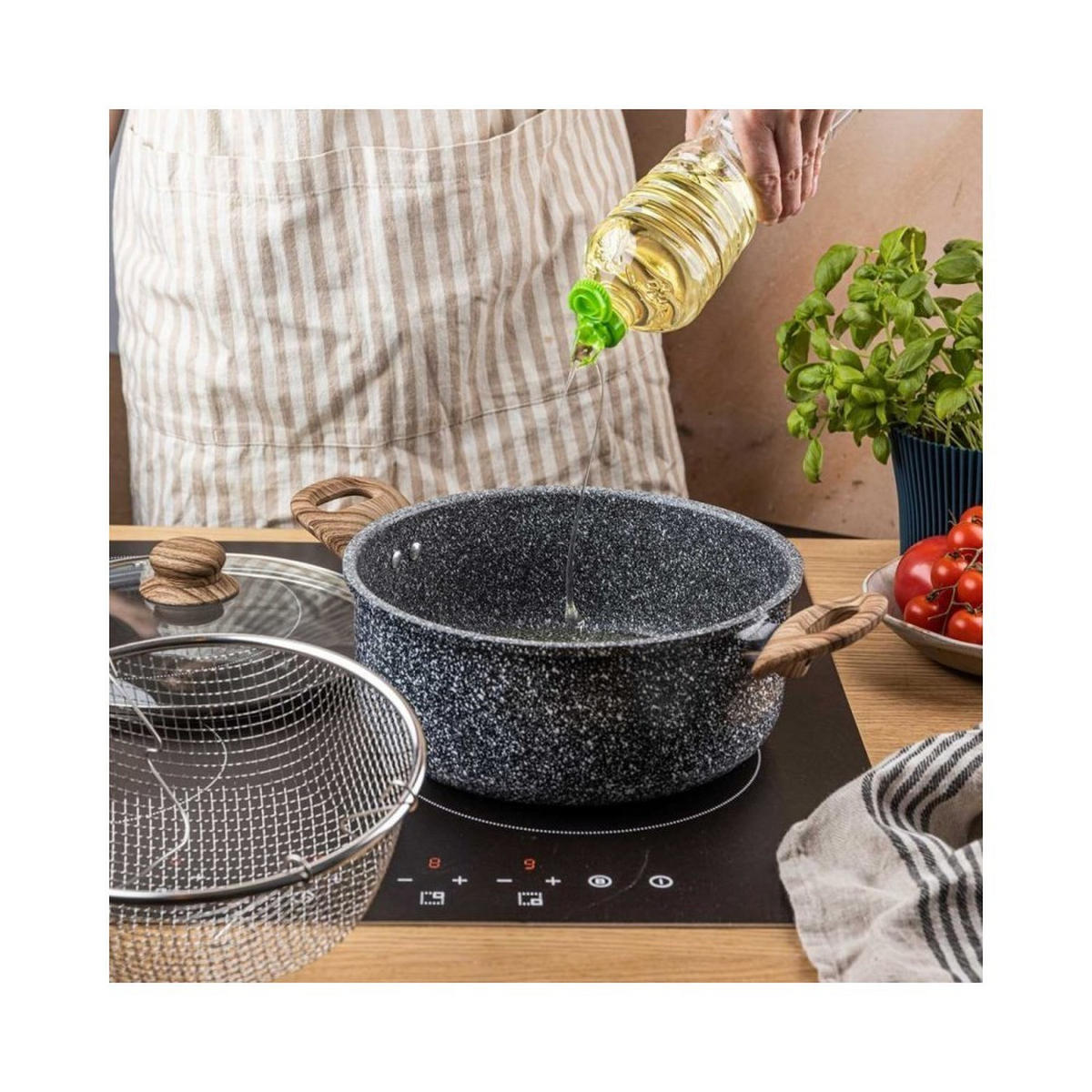 TOPF Graphit 24/24/10.5 cm KH1985 - Graphitfarben, Glas (24cm) - Kinghoff 