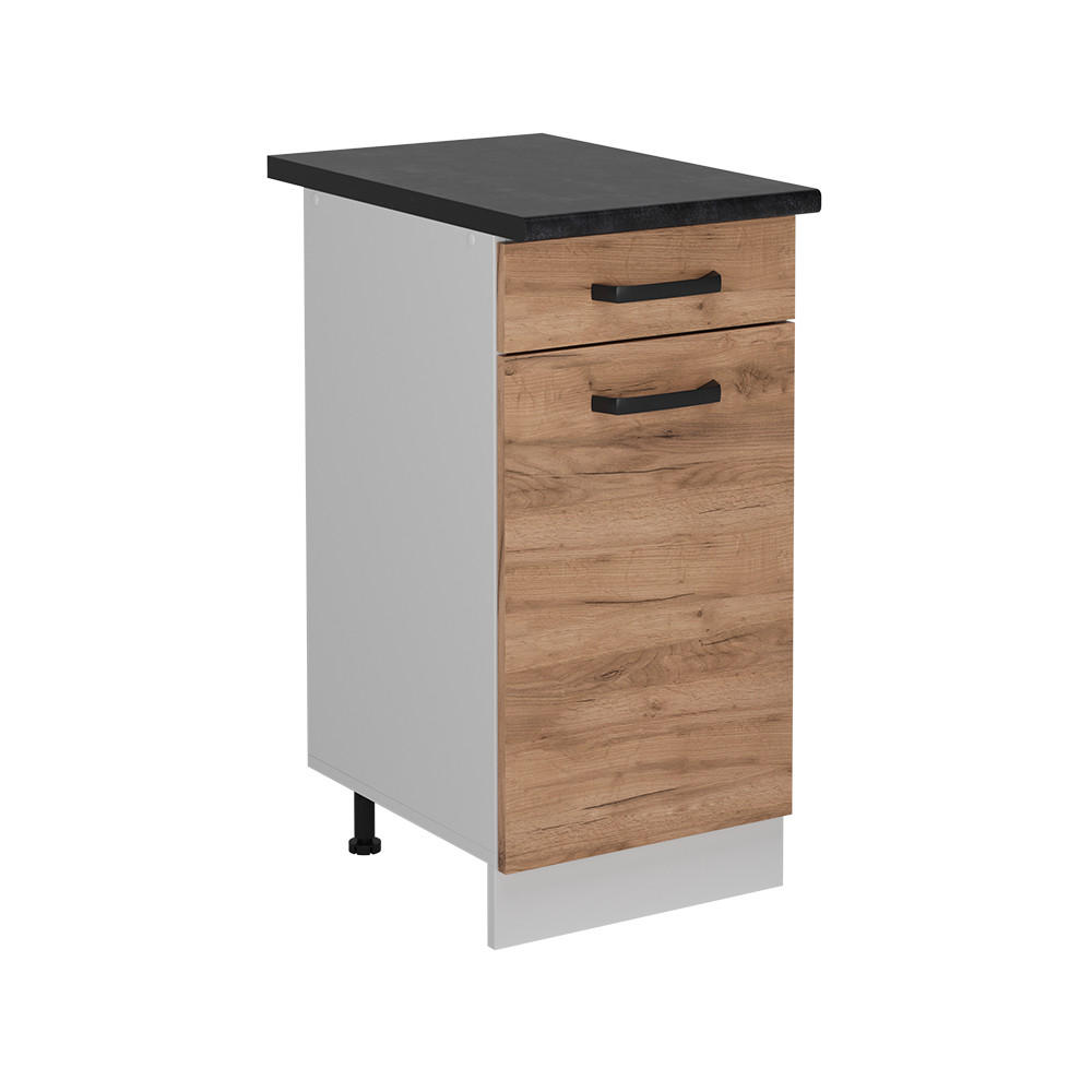 KÜCHENUNTERSCHRANK R-Line Goldkraft Eiche 40 cm AP Anthrazit - Honigeiche/Eiche Wotan, Holzwerkstoff (40/81.6/60cm) - Vicco