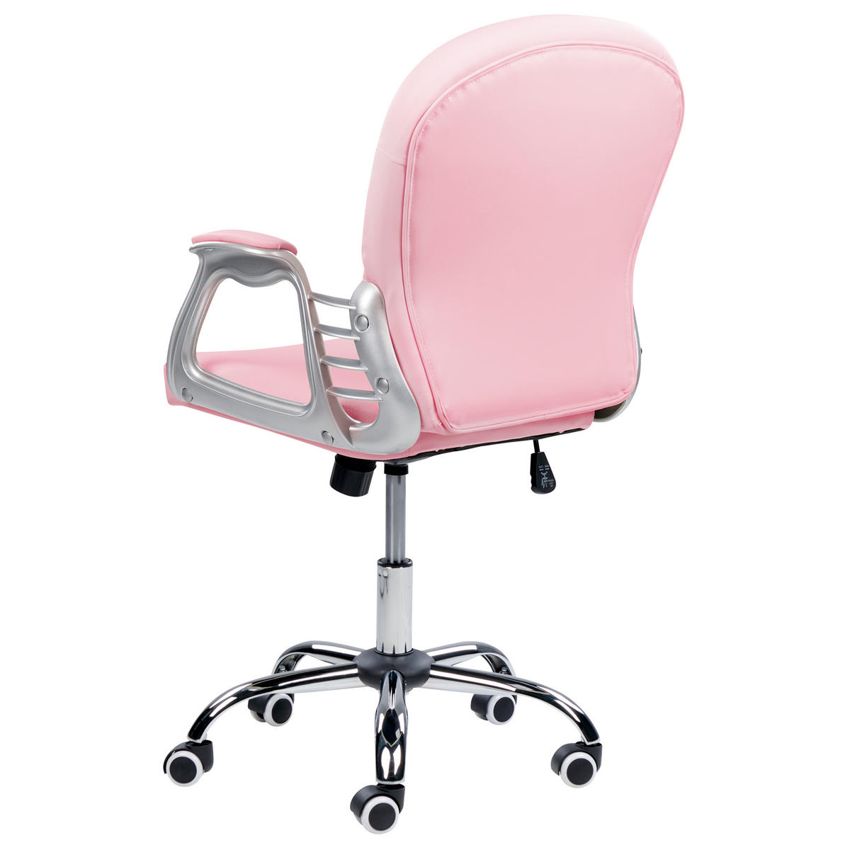 BÜROSTUHL Kunstleder Rosa Princess - Pink, Textil/Metall (60/98/60cm) - Beliani