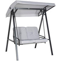 HOLLYWOODSCHAUKEL 2-Sitzer mit Verstellbarem Dach - Grau, Metall (116/172/145cm) - Outsunny