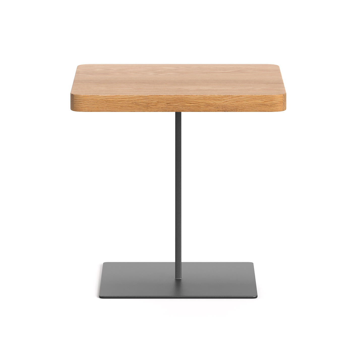 NACHTTISCH Plane aus massivem Eichenholz - Eichefarben/Schwarz, Holz/Metall (40/39/40cm) - Danzz