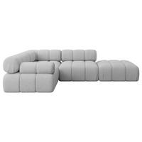 ECKSOFA modulares Sofa Felto-L1 - 285x190x70 cm Hellgrau Bouclé - Hellgrau, Holzwerkstoff/Textil (285/190cm) - ALTDECOR