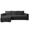 ECKSOFA CUDDY L, Eckcouch in L-Form mit Schlaffunktion und Bettkasten, Farbe: Dunkelgrau, Cordstoff, Ottomane Links - Dunkelgrau, Textil (240/140cm) - Storez24