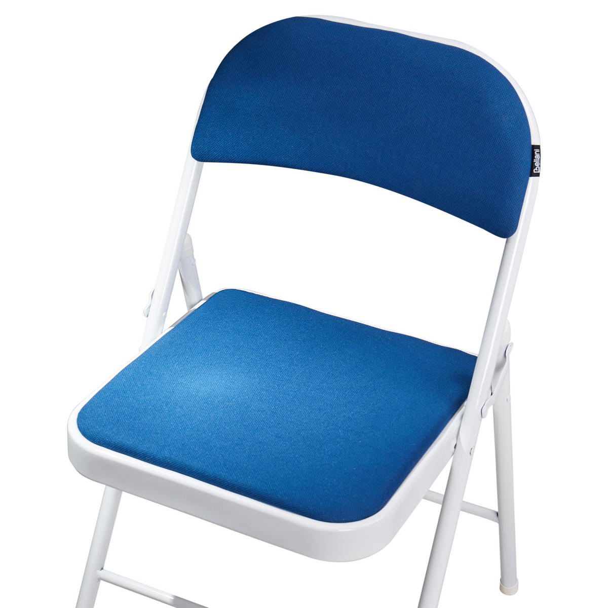 KLAPPSTUHL 4er-Set Metall Blau/Weiß Sparks - Blau, Metall (45/77/47cm) - Beliani
