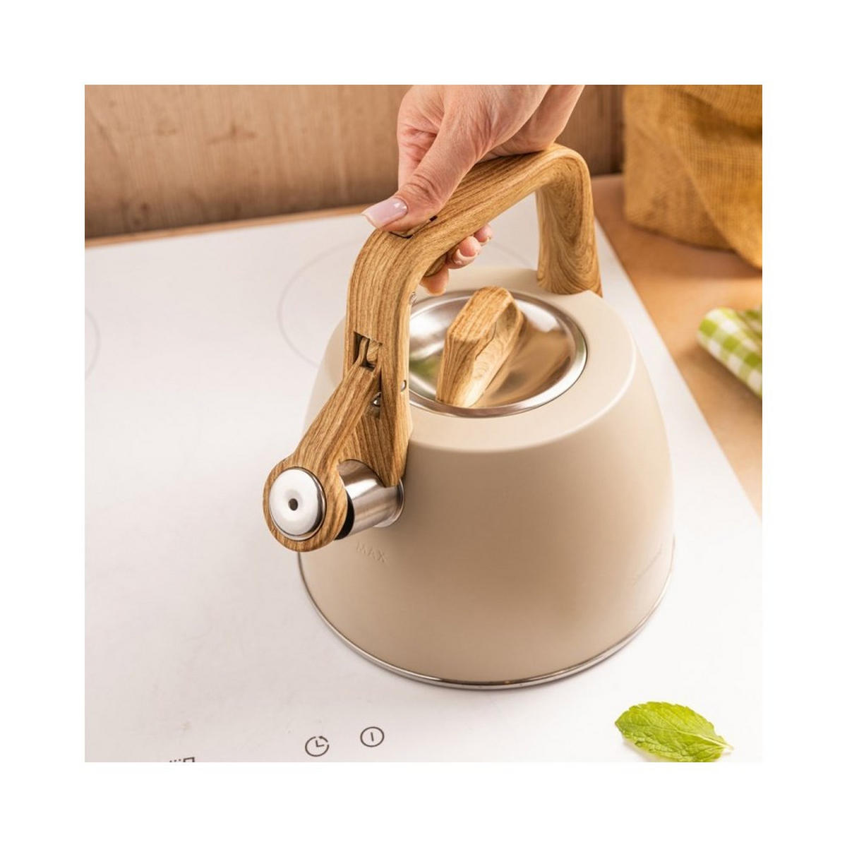 WASSERKESSEL Beige 22/20/22.5 cm KB7917 - Beige, Metall (22cm) - Klausberg 