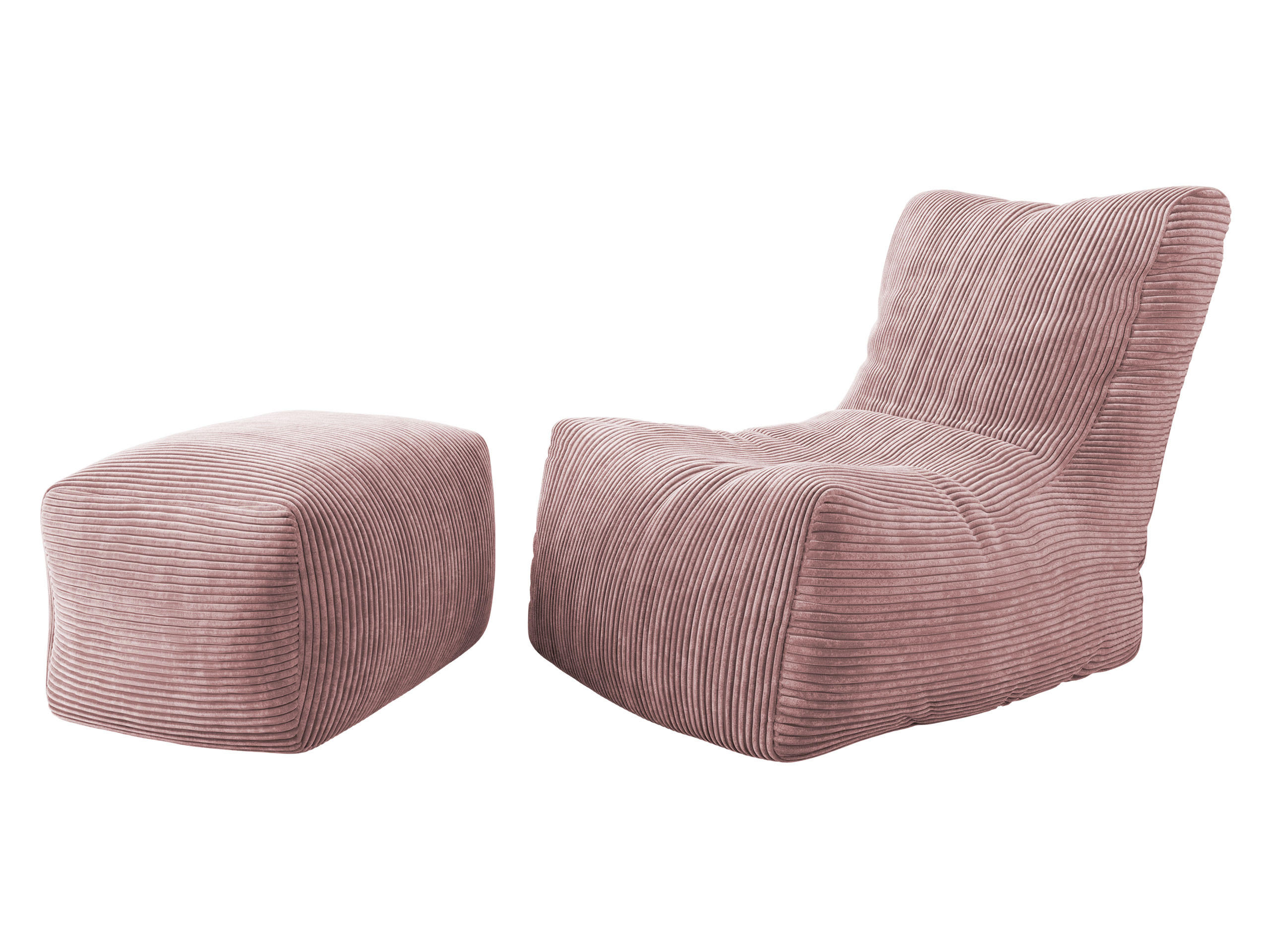 SITZSACK SET Rest und Easy Cord - Rosa, Textil (80/90/100cm) - MIRJAN24