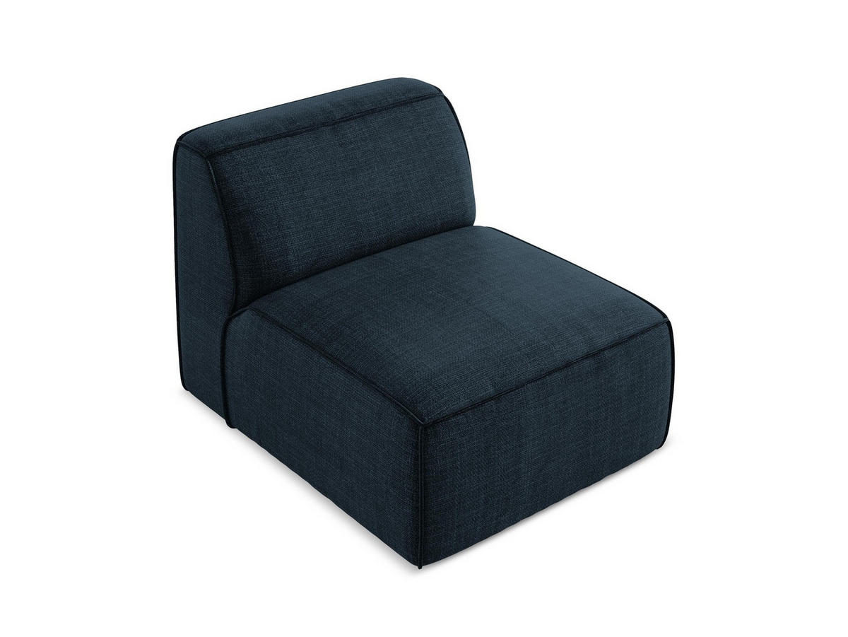 SOFAELEMENT Strukturstoff Blau - Blau/Schwarz, Holzwerkstoff/Kunststoff (80/70/102cm) - Makamii