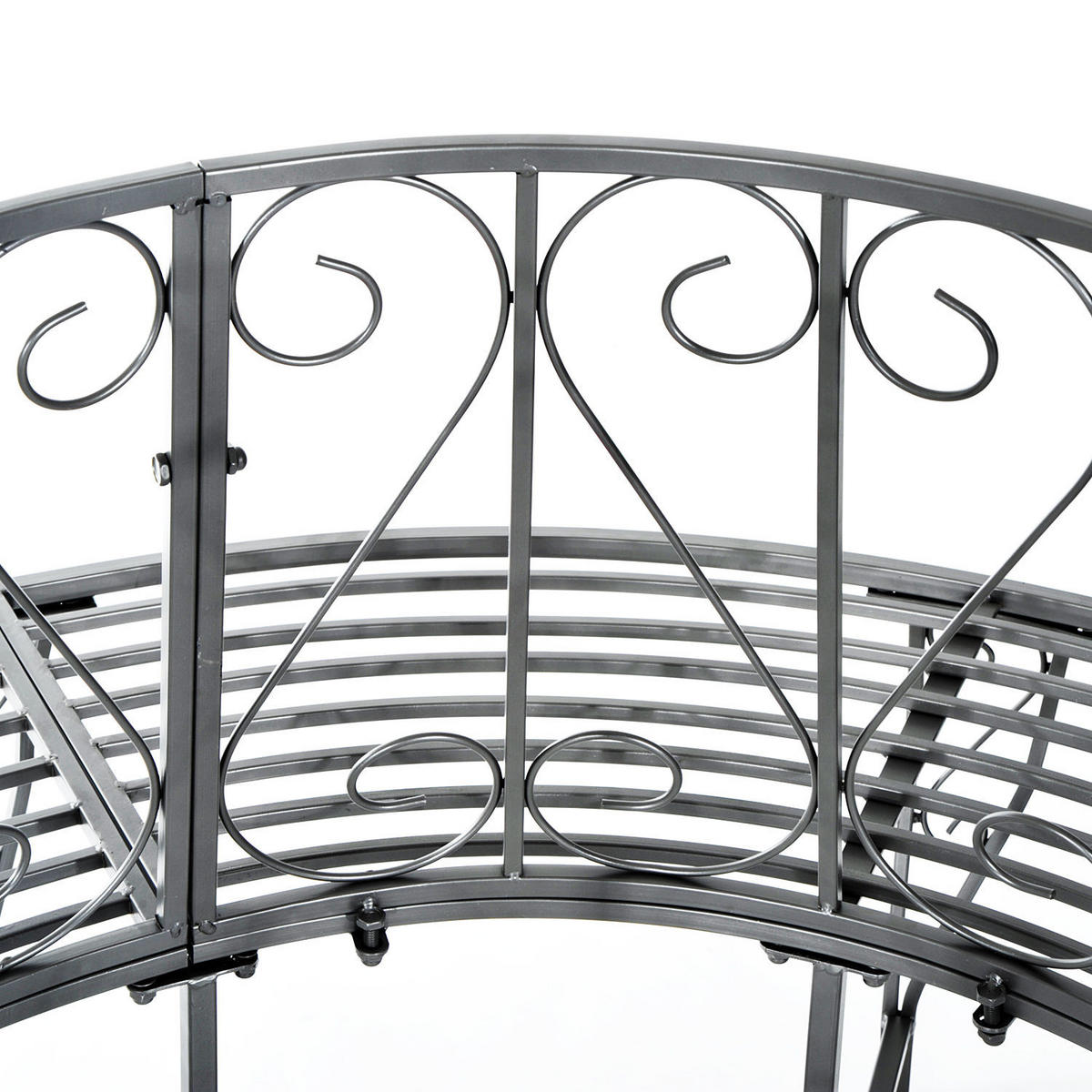 BAUMBANK, Metall, Silber - Silberfarben, Metall (160/90/160cm) - Outsunny