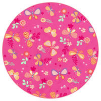 KINDER SPIEL TEPPICH SCHMETTERLING RUND - Pink, Textil (160/160cm) - Snapstyle