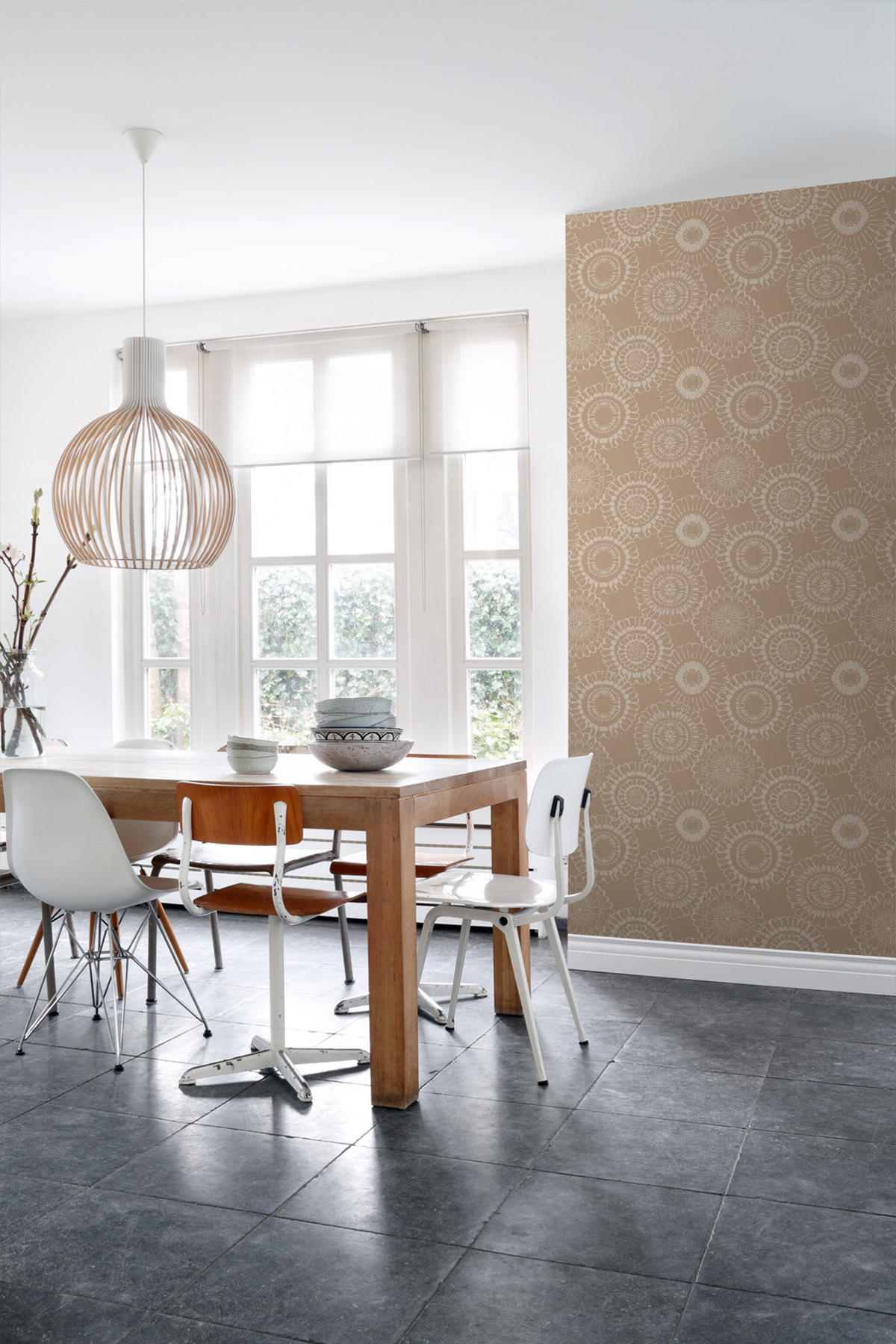 TAPETE Blumen 50 x 900 cm - Braun, Papier (50/900cm) - ESTAhome