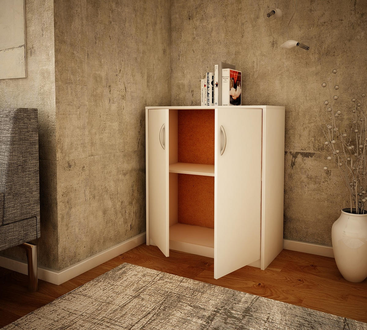 KOMMODE 74cm breit in Weiß - Weiß, Holzwerkstoff (74/85/35cm) - Home Collective