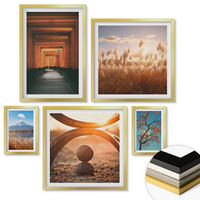 WANDBILDER 5er Set - 50x50 cm & 20x30 cm & 40x60 cm Goldrahmen - Architektur der Küstenstädte - Goldfarben, Kunststoff (40/60cm) - ArtPrintCave