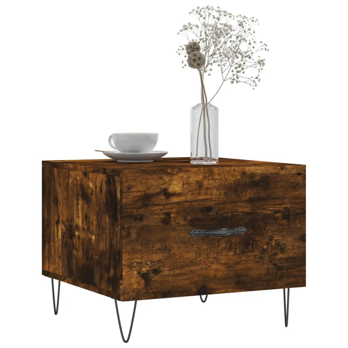 COUCHTISCHE 2 Stk. Räuchereiche 50x50x40 cm Holzwerkstoff - Braun, Holzwerkstoff (50/50/40cm) - furnicato