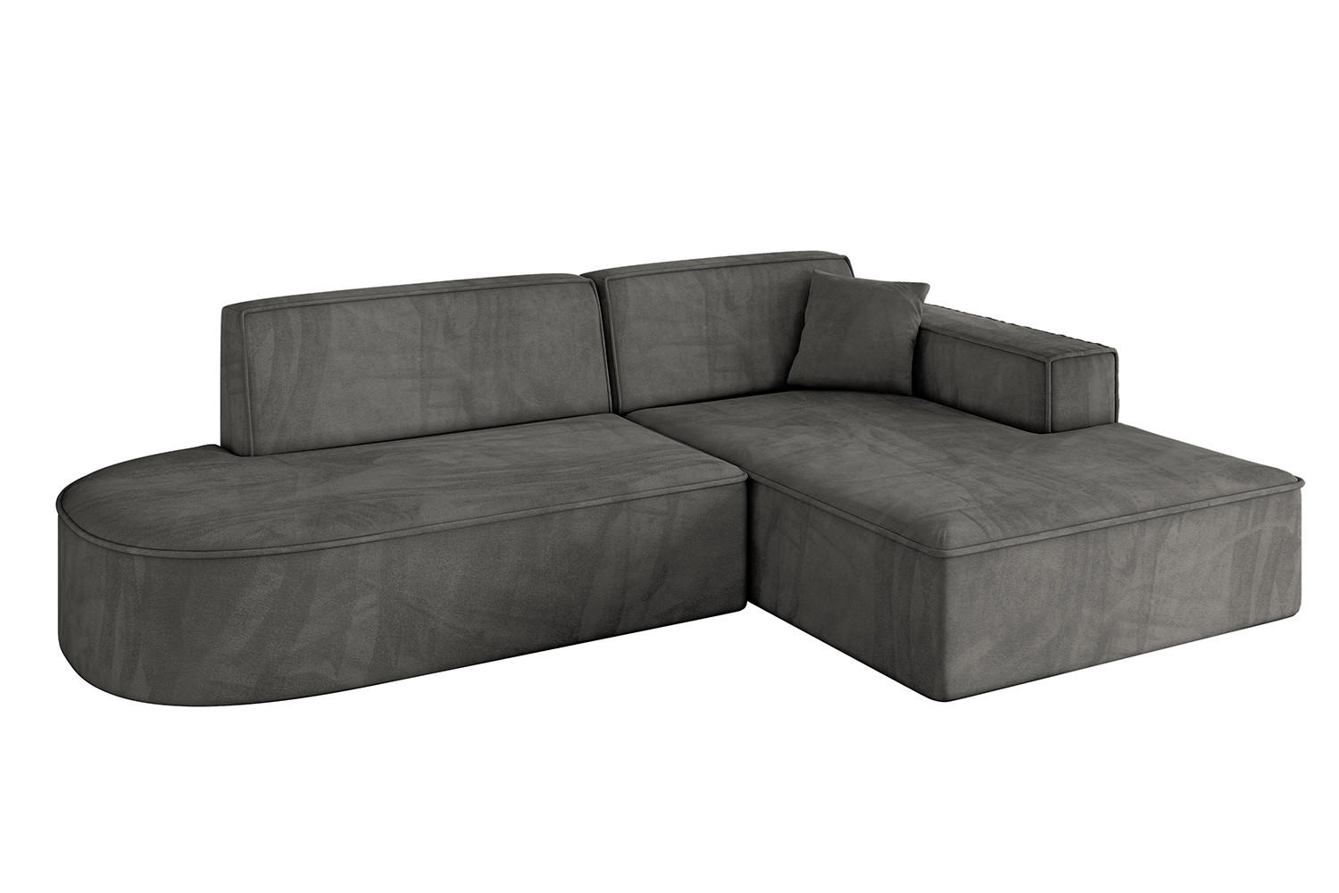 ECKSOFA Ottomane Rechts IREA-L1-v4 - 234x171x79 cm Ecru - Anthrazit, Holzwerkstoff/Textil (171/234cm) - ALTDECOR