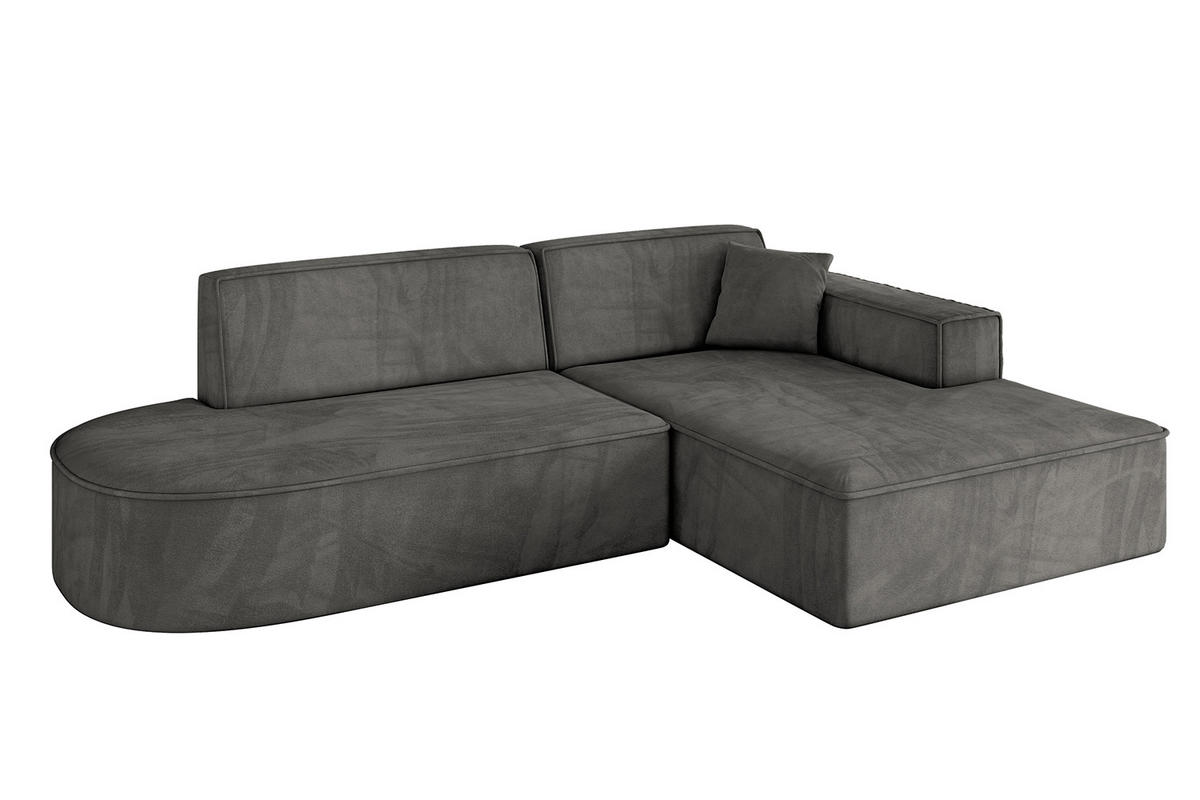 ECKSOFA Ottomane Rechts IREA-L1-v4 - 234x171x79 cm Ecru - Anthrazit, Holzwerkstoff/Textil (171/234cm) - ALTDECOR