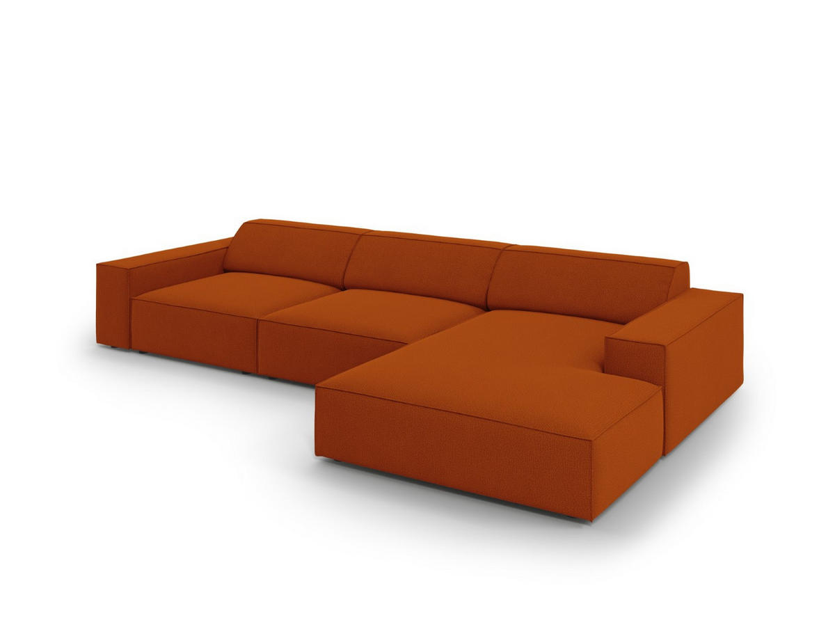 ECKSOFA rechts Jodie aus strukturiertem Stoff terrakotta 4 Sitzplätze - Terracotta, Textil (166/284cm) - Micadoni