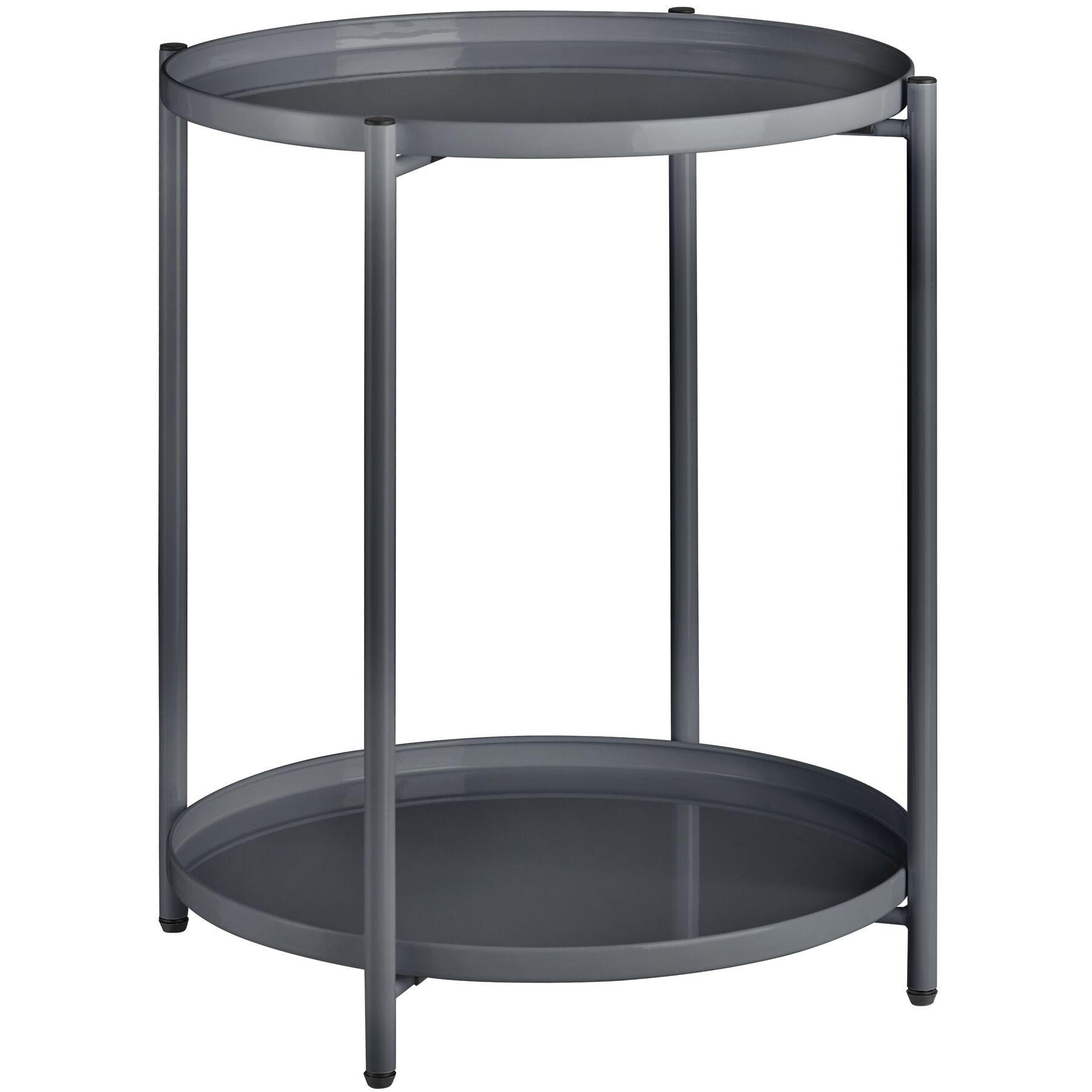 BEISTELLTISCH Oxford,45,5 x 45,5 x 53 cm,dunkelgrau - Dunkelgrau, Metall (45.5/45.5/53cm) - tectake