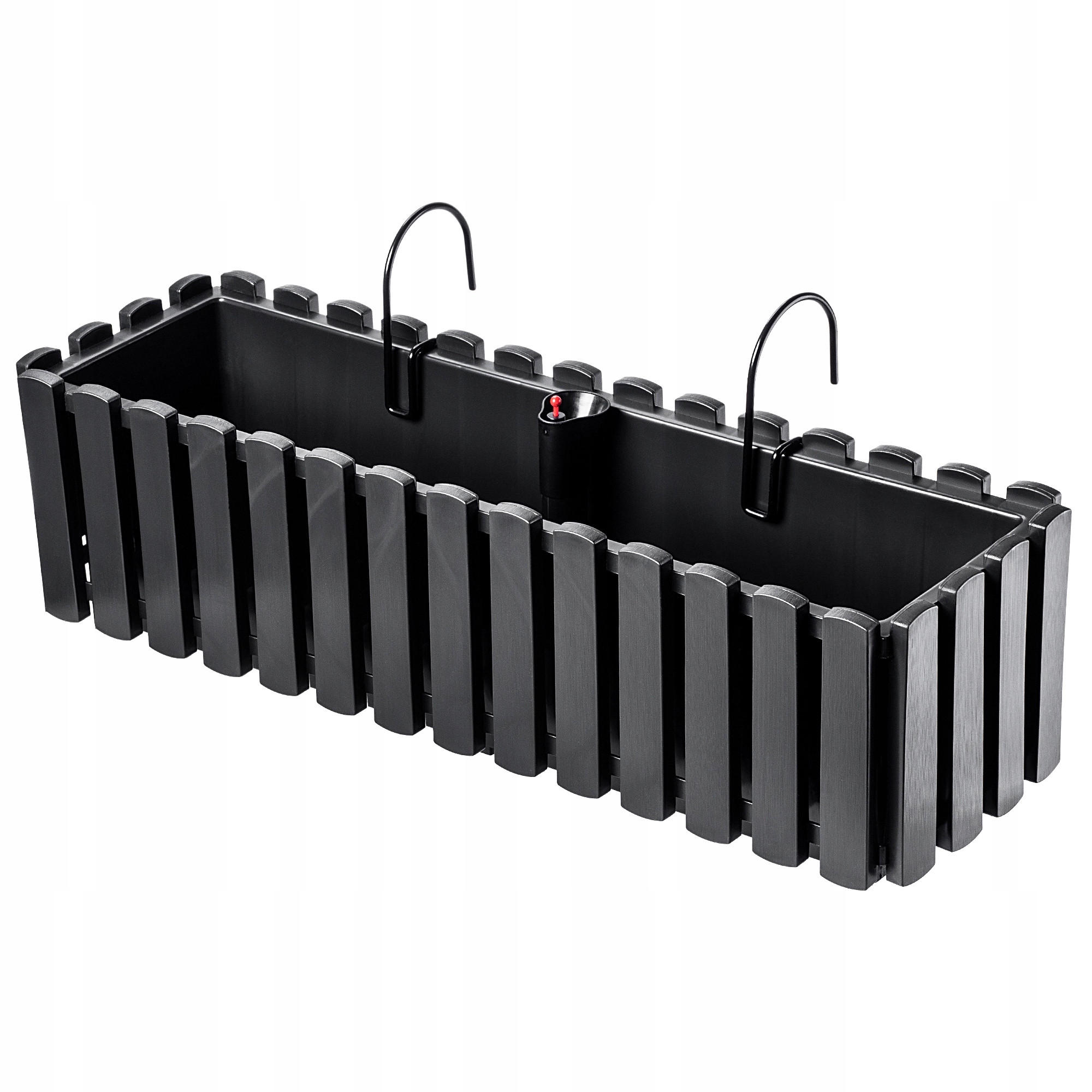 BLUMENKASTEN mit Griffen und Bewässerungssystem, 60 cm, Anthrazit - Anthrazit, Kunststoff (18/58cm) - KADAX