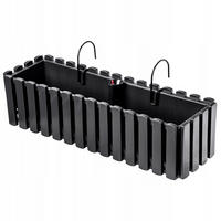 BLUMENKASTEN mit Griffen und Bewässerungssystem, 60 cm, Anthrazit - Anthrazit, Kunststoff (18/58cm) - KADAX