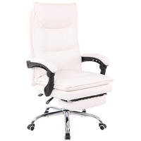 CHEFSESSEL Lederlook weiß - Chromfarben/Weiß, Textil/Metall (67/115/84cm) - CLP