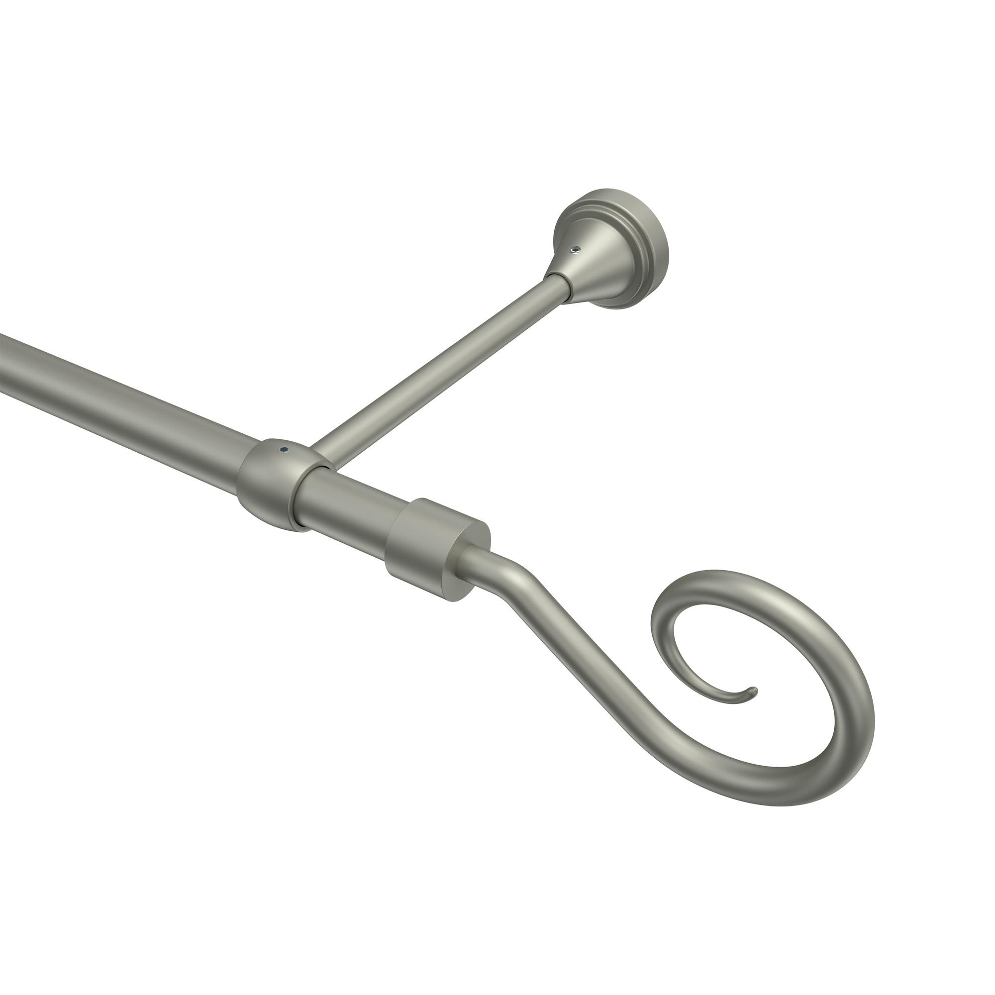 GARDINENSTANGE Primus Allegra 180 cm, 1-läufig (ohne Ringe), 16 mm Ø Chrom matt - Chromfarben/Nickelfarben, Metall (180cm) - INTERDECO