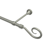 GARDINENSTANGE Primus Allegra 540 cm (geteilt in 3 x 180 cm), 1-läufig (ohne Ringe), 16 mm Ø Chrom matt - Chromfarben/Nickelfarben, Metall (540cm) - INTERDECO