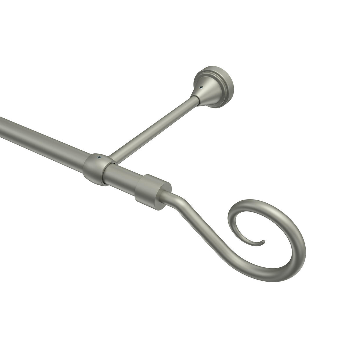 GARDINENSTANGE Primus Allegra 540 cm (geteilt in 3 x 180 cm), 1-läufig (ohne Ringe), 16 mm Ø Chrom matt - Chromfarben/Nickelfarben, Metall (540cm) - INTERDECO