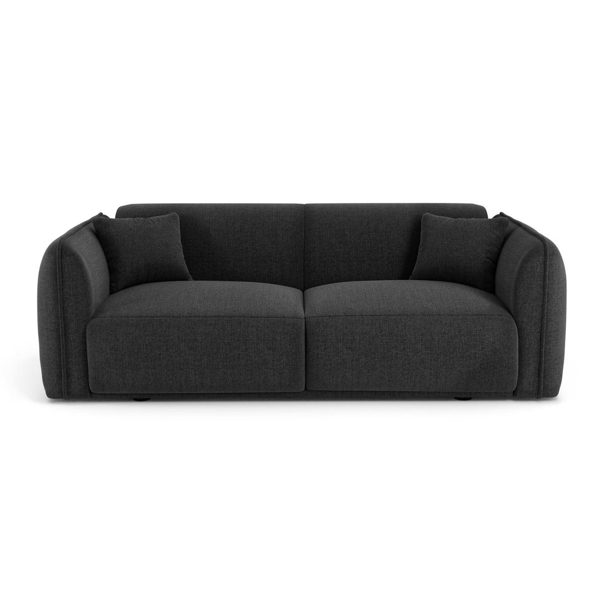 3-SITZER-SOFA LUSH Kettgewebe mit weichem Griff Dunkles Anthrazit 206cm - Dunkelgrau/Anthrazit, Textil (206/72.5/90cm) - Premium Interiors