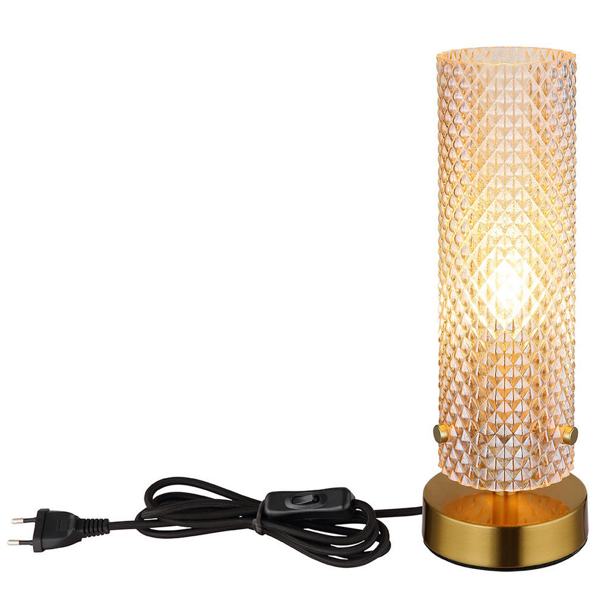 TISCHLEUCHTE Metall, Gold, Glas, Schalter - Goldfarben, Glas (10/10/28.5cm) - Globo Lighting