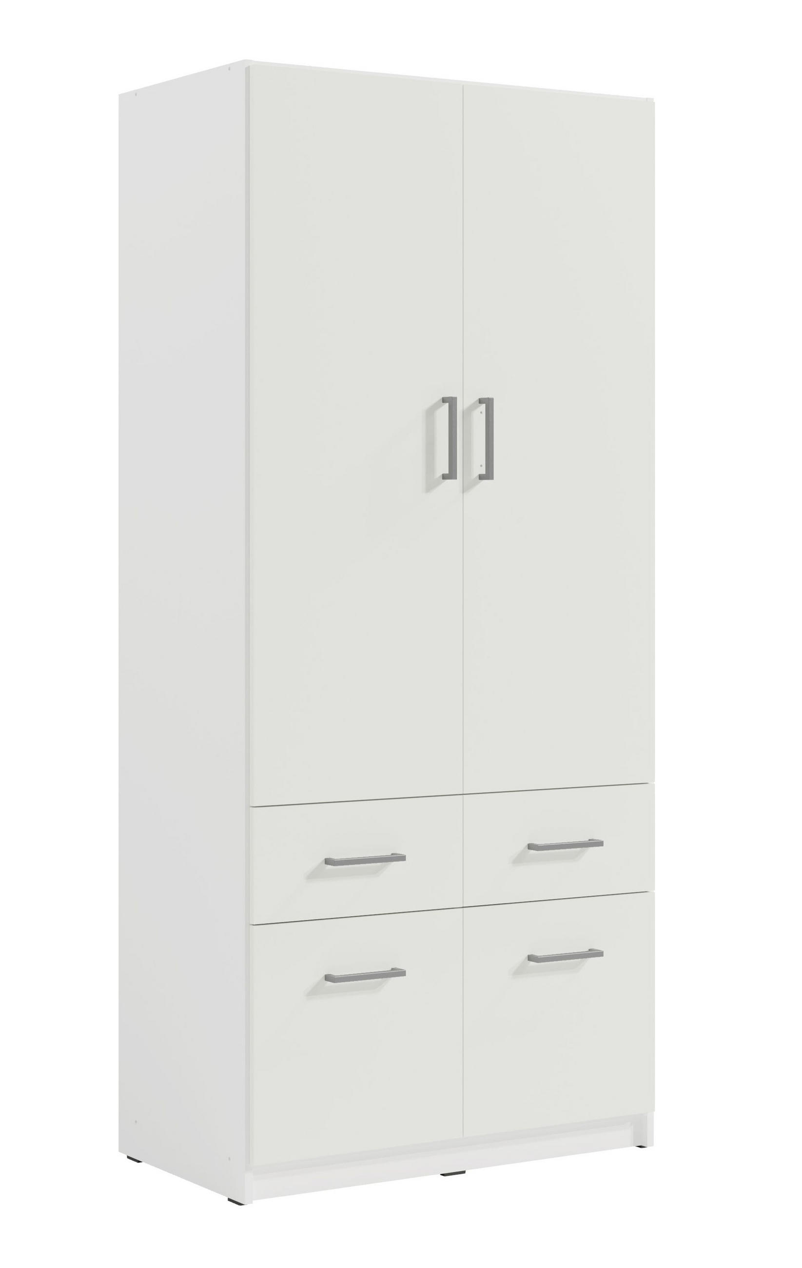 KLEIDERSCHRANK Weiß 91/197/52 - Weiß, Holzwerkstoff (91/197/52cm) - RAUMHIRSCH FURNITURE